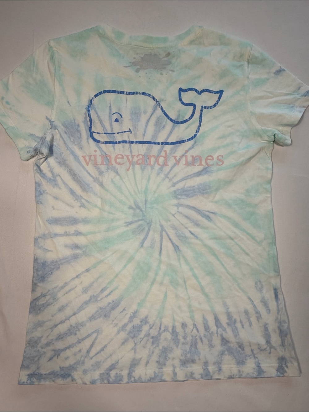 Women’s Vineyard Vines Tie Dye Whale Pocket T-Shirt Size XS